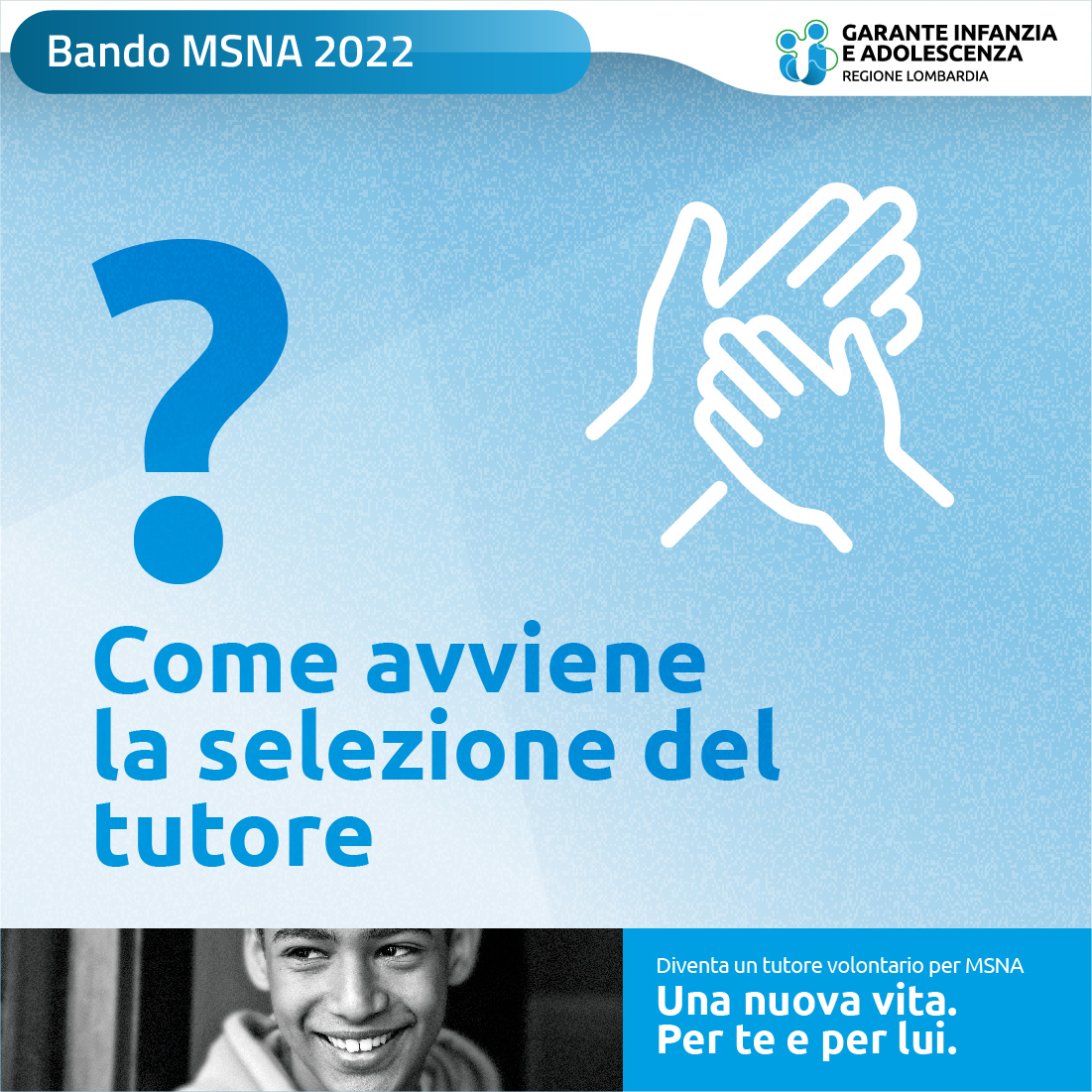 immagine grafica della campagna informativa contenente il testo "Come avviene la selezione del tutore?"